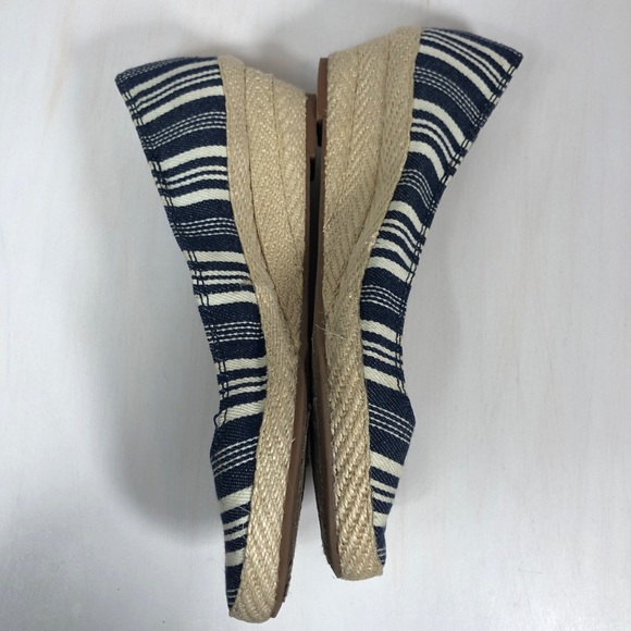 Lucky Brand Striped Espadrille Wedges Size 8 - Picture 4 of 6